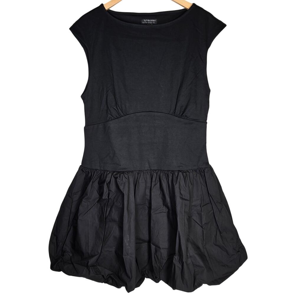 J.‎ Crew Bubble-hem mixy dress Black CI886 L NWT